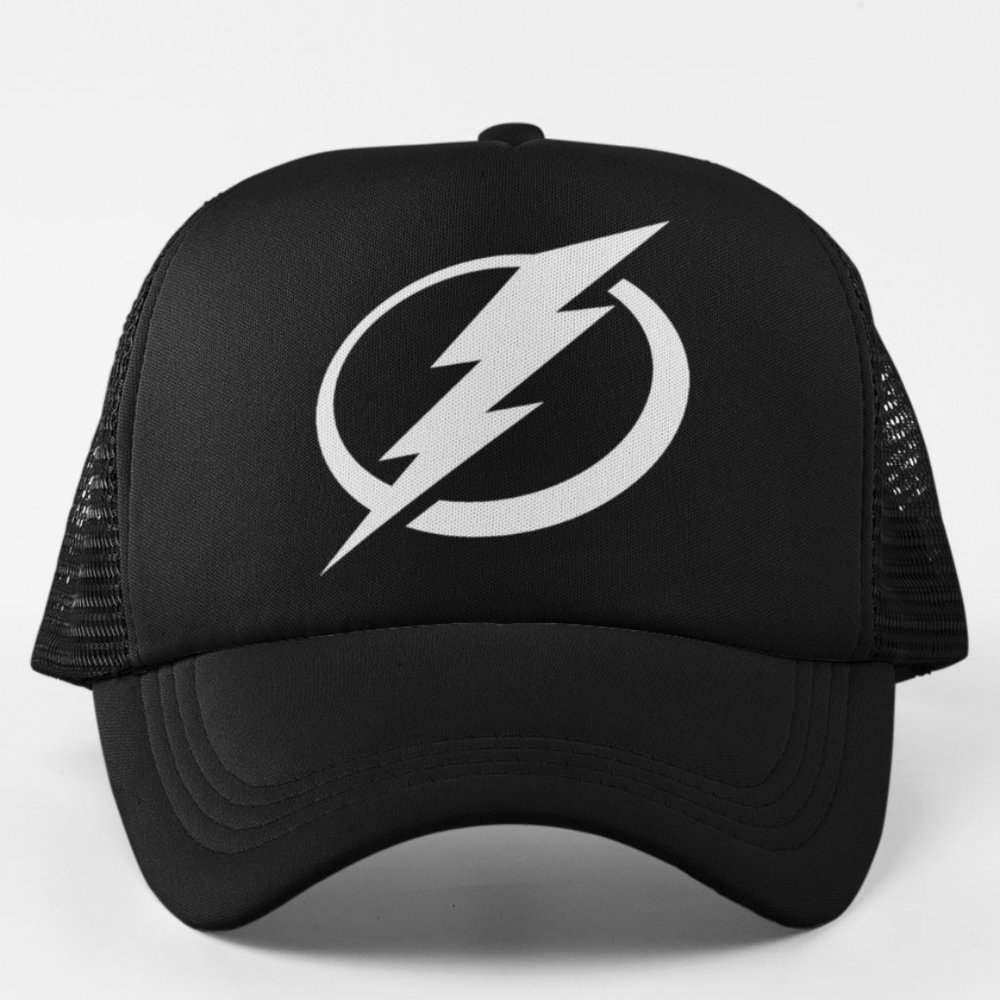 NEW Tampa Bay Lightning Logo Foam Trucker Mesh Snapback Hat BLACK